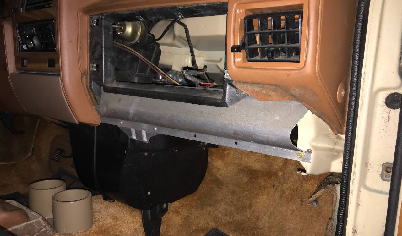 Glove box removed